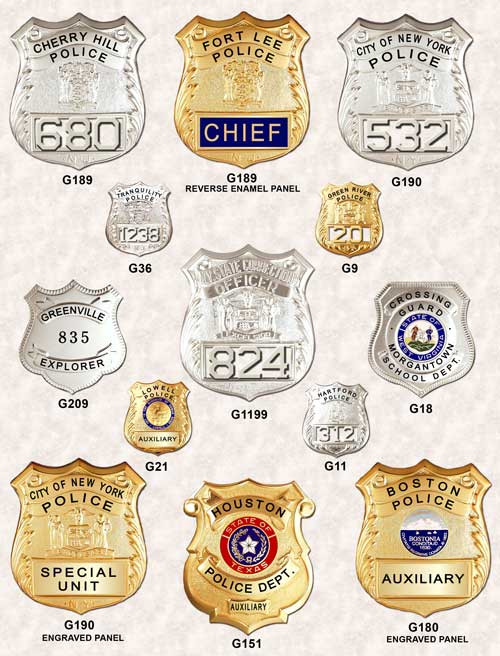 garel police badge shields ga-rel