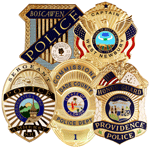police badges with applied panels
