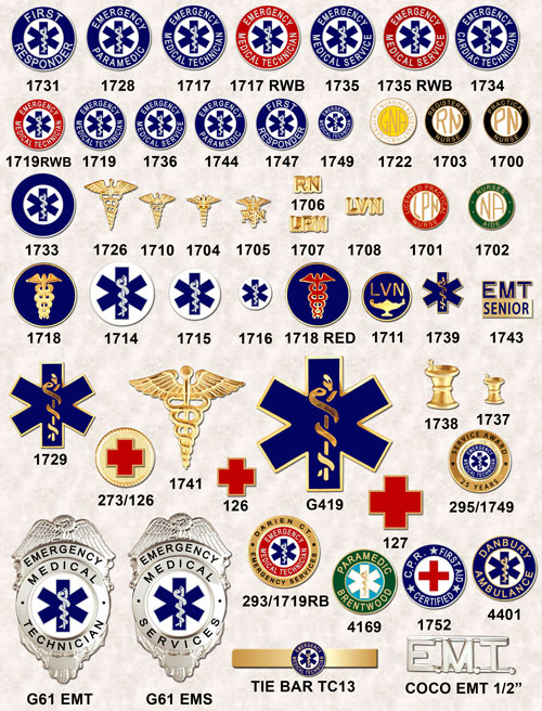 emt badges emt insignia emt seals nursing pins